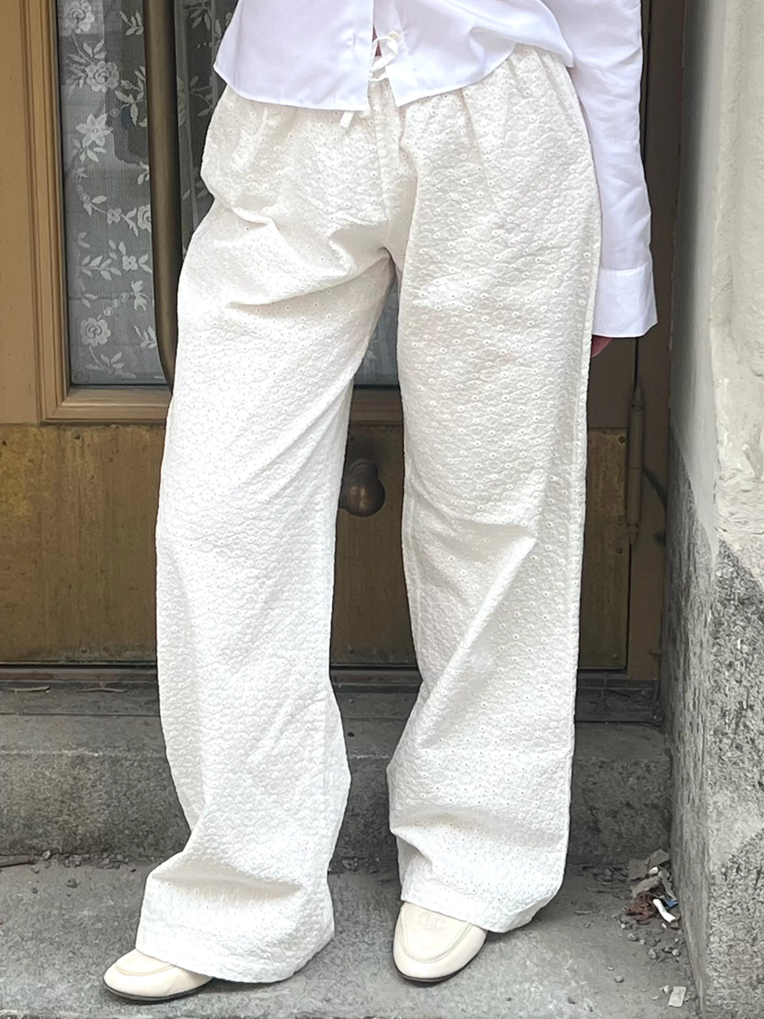 Store Broderie Pants White Pants & Jeans