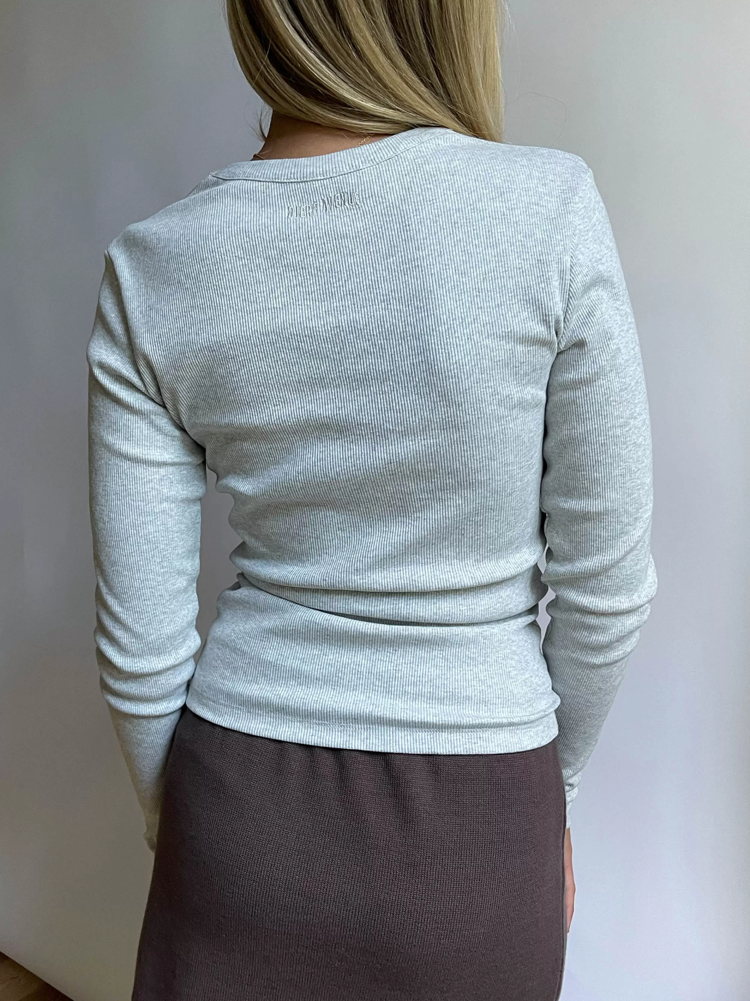 Hot Daily Long Sleeve Top Ribbed Grey Melange Shirts & Tops | Sweaters