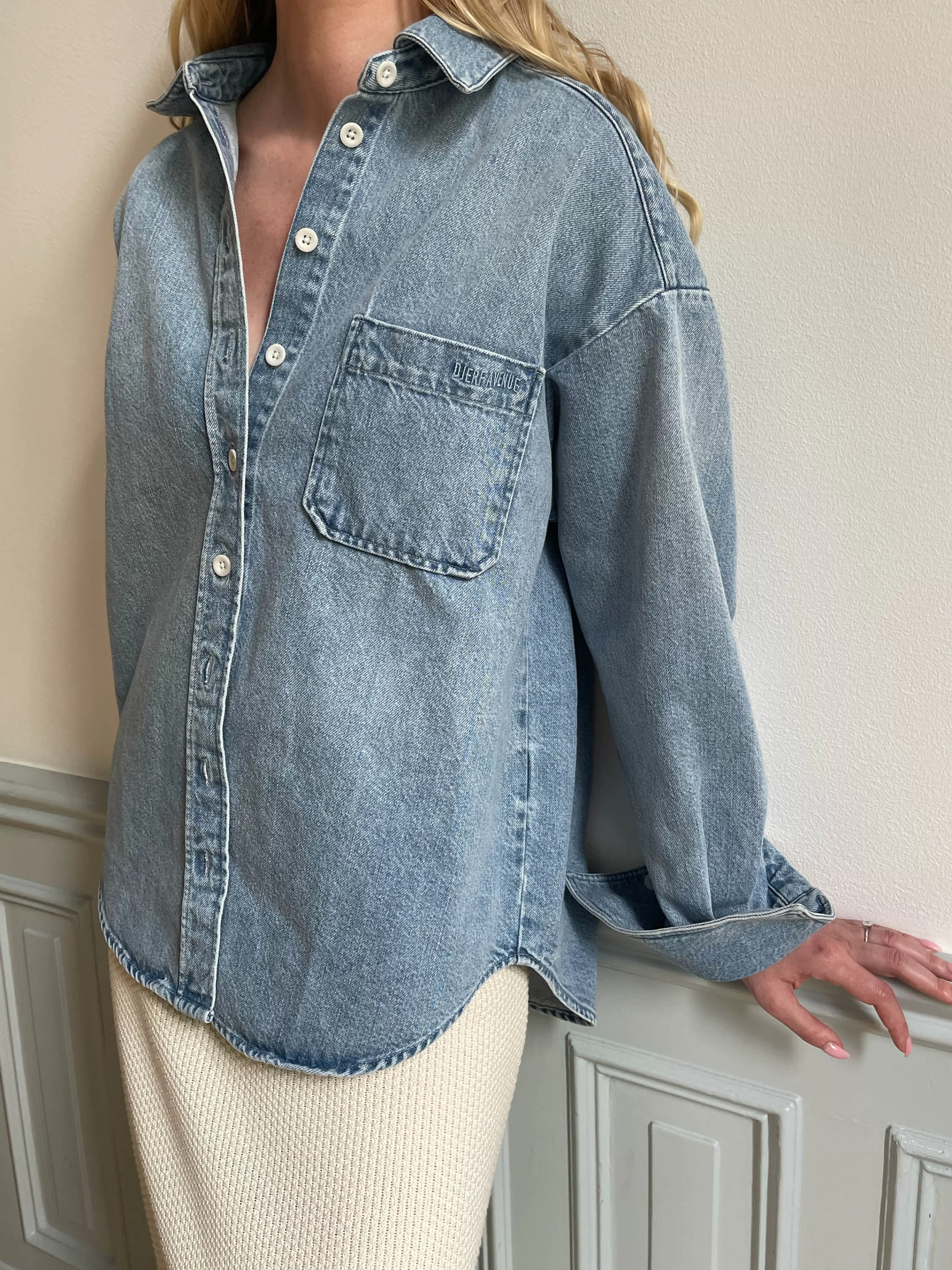 Shop Denim Shirt Washed Blue Shirts & Tops