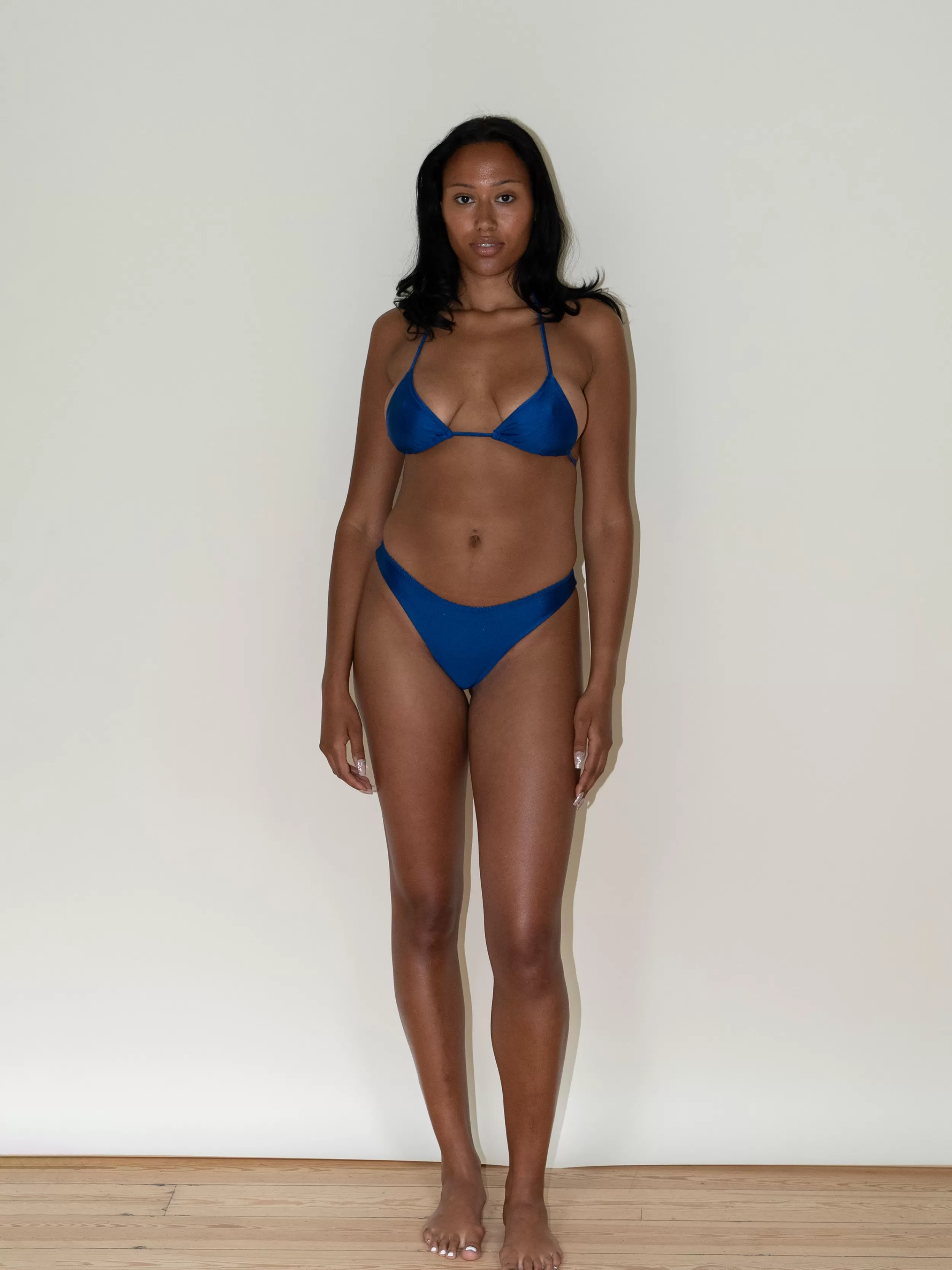 Cheap Dove Satin Bikini Bottom Deep Blue Swimwear