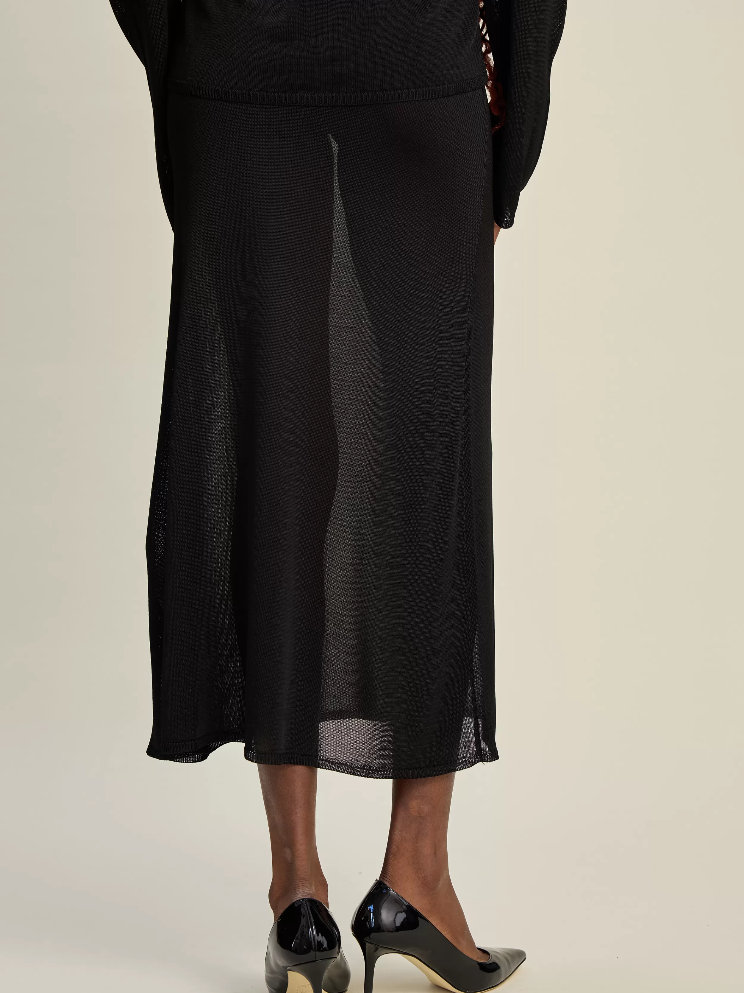 New Knitted Midi Skirt Black Skirts | Knitwear